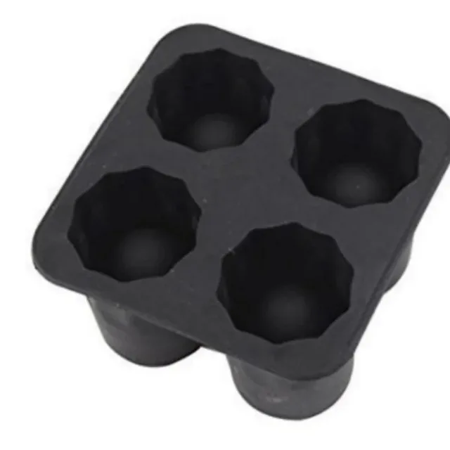 Silicone Ice Cube Mold 4-Hole Round Cup Shape Ice Block Maker for Whiskey Beer Creative Kitchen Bar Essential 6