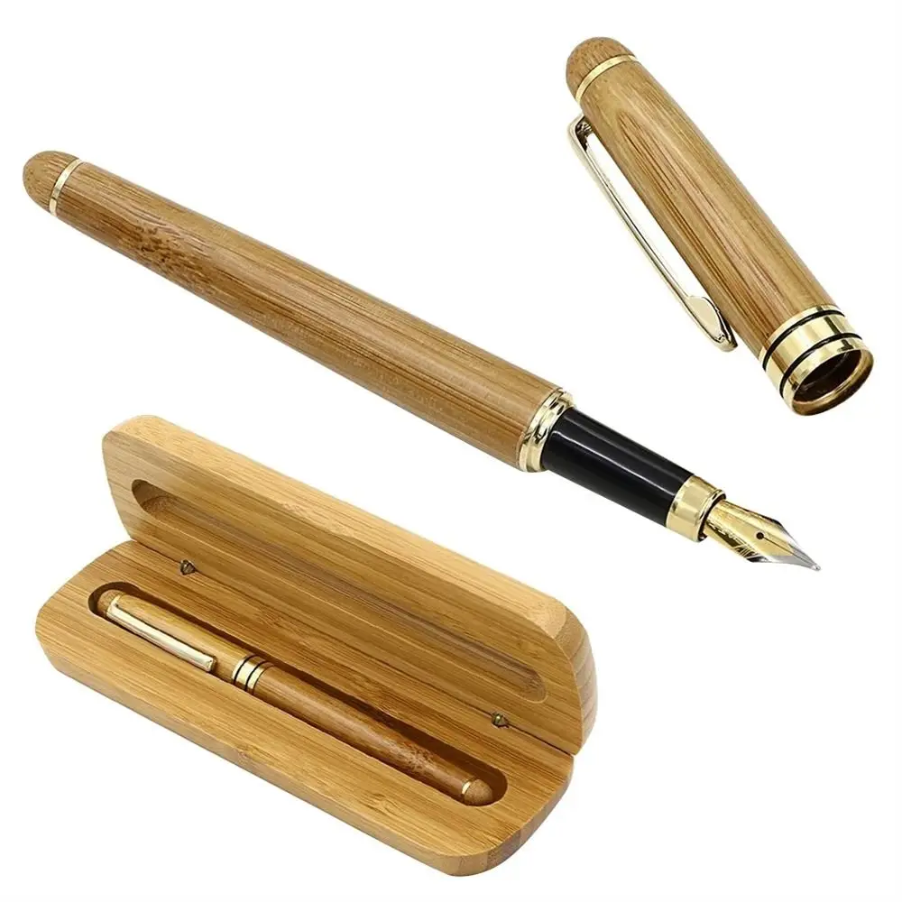 Gifts Smooth Writing Inking Pen Writing Supplies Bamboo Box Pens Bamboo Fountain Pen Nature Bamboo Pen Wood Fountain Pen
