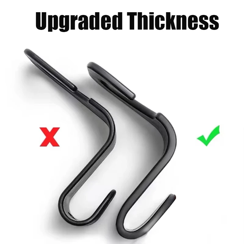 1/2/4Pcs Car Seat Back Hooks Trunk Organizer Vehicle Headrest Hanger Clips Durable Truck Handbag Storage Hanger Car Accessries