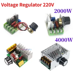 1pcs 2000W 4000W LED SCR Adjustable Motor Speed Controller Control Dimming Voltage Regulator Thermostat  High-Power AC 110V-220V