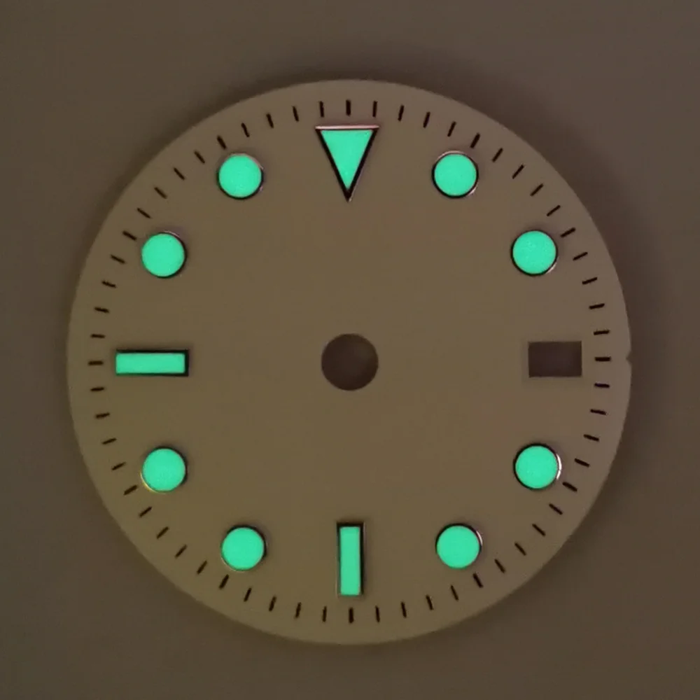 29MM Green Luminous Watch Dial Modified Watch Accessories GMT Four-Hand Watch Faces for Japan NH34 Movement