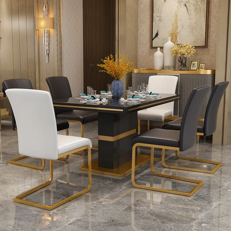 Postmodern Luxury Dining Chair, Simple Home Restaurant Fashion Backrest Creative Leather Chair image 5