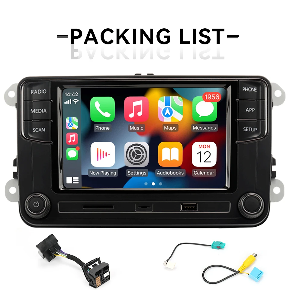 راديو سيارة RCD440PRO Carplay لسيارة VW PQ Passat B5 B6 Golf MK5 MK6 Jetta 5 6 CC POLO Noname Android Auto Bluetooth MIB الوسائط المتعددة