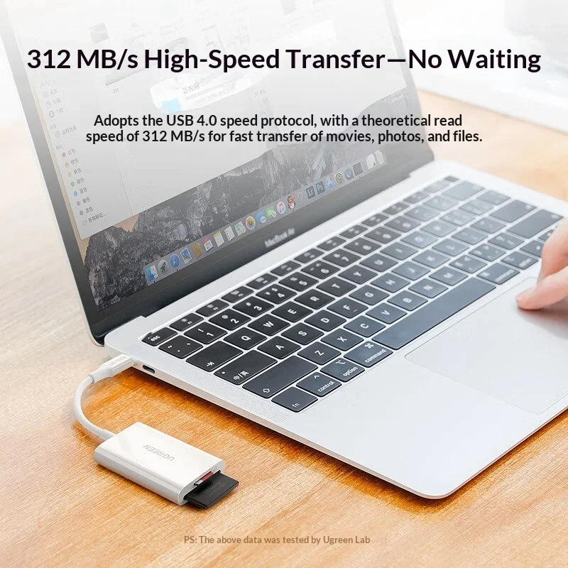 UGREEN 60724 CM265 USB C SD TF Card Reader 4.0 Dual Slot Memory Card Adapter for Laptop Tablet Phone