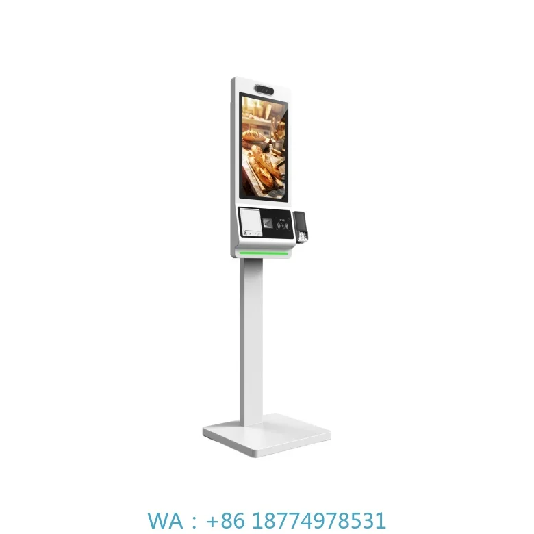 Terminal Kiosk Hotel Self-Service Order System SDK Windows 21.5/24/27/32 Inch Touch Screen Barcode Reader Self-Ordering Payment