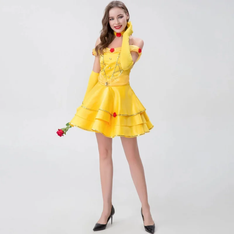 

Новинка 2025 года, костюм принцессы Белль для взрослых, сценическая одежда ☆ wrl ☆