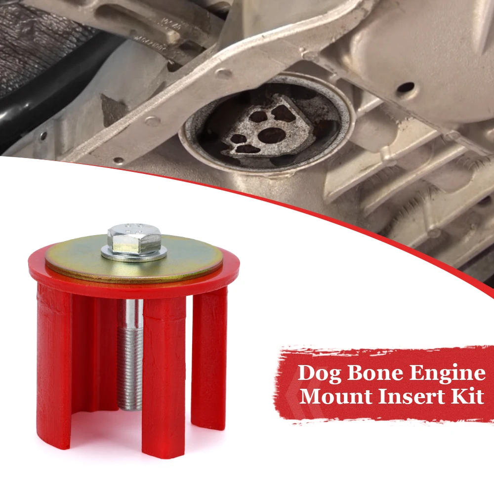 FREE SHIPPING - Red Engine Torque Arm Insert Dog Bone Mount Kit For VW Golf GTI Rabbit Passat Tiguan EOS Audi A3 Q3 2.0TSI EMI01