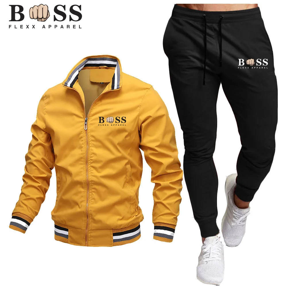 2024 BSS FLEX APPAREL Spring and Autumn New Men\'s jacket set for men\'s outdoor sportswear jacket with thin pants set