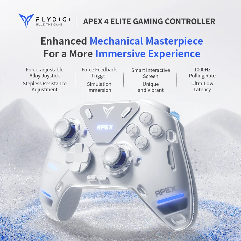 Stock Flydigi APEX 4 Gaming Controller Wireless Elite Force Feedback Trigger Smart Handle Support PC/Switch/Mobile/TV