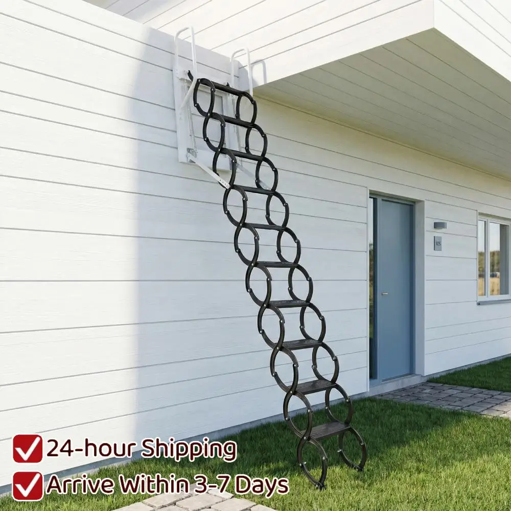 

Потолочная выдвижная лестница-стремянка для чердака со скрытым креплением, грузоподъемность 200 кг, для гаражей/крыш/подвалов