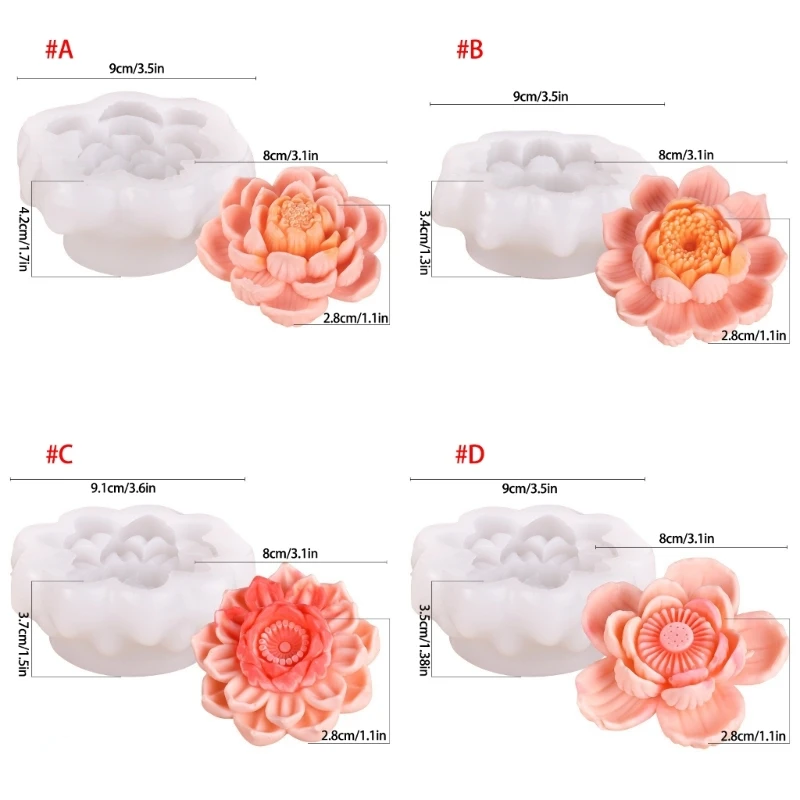 YQ Flexibele Siliconen Mal 3D Bloemvormige Wax Kaars Mallen Geurende Aromatherapie Maken Mold Handgemaakte Ornament Mold