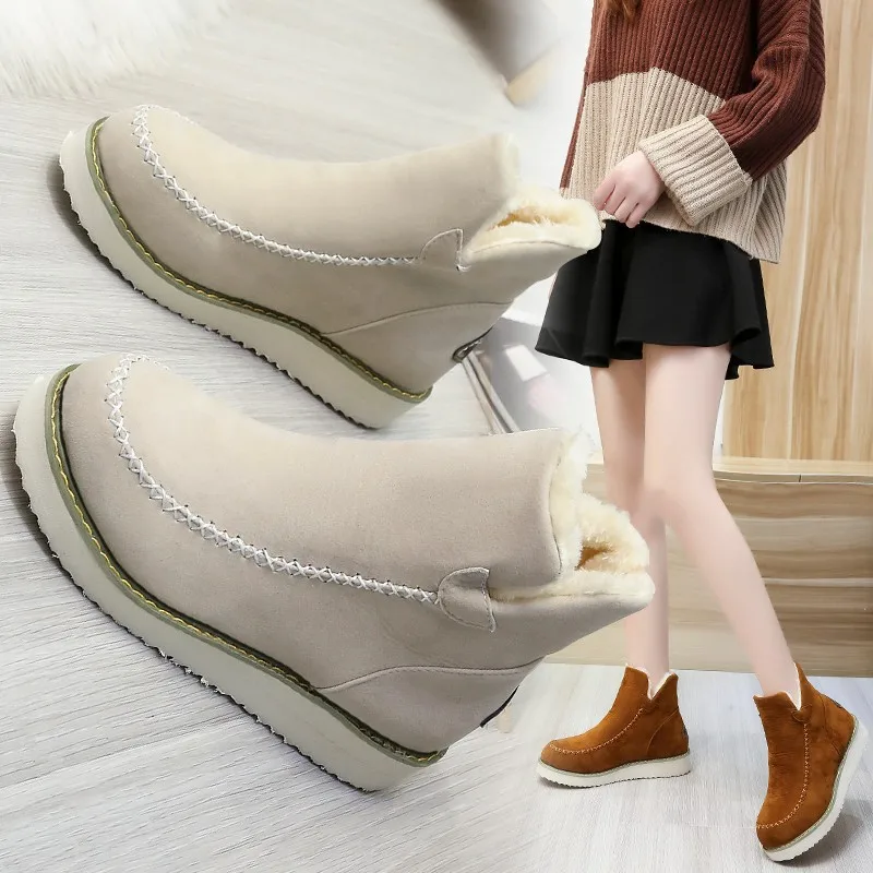 

Winter Shoes for Women Snow Boots Plush Warm Slip-on Ankle Boots Nice Comfortable Outdoor Casual Winter Booties Zapatos De Mujer