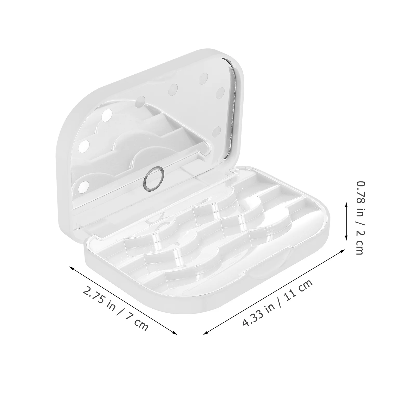 False Eyelash Case LED Light Eyelash Box Mirror Lash Case Portable Empty Organizer for Beauty Storage on-The-Go Replacement
