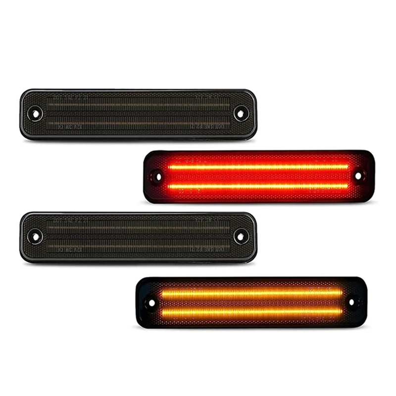 AU04 -4PCS Smoked Shell Car Front Rear LED Side Marker Light For Hummer H2 2003-2009