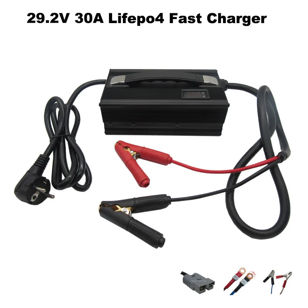 

29.2V 30A LiFePO4 Fast Charger 8S 24V Iron Phosphate LFP Solar Energy Storage Golf Cart AGV UPS RV Battery Charger