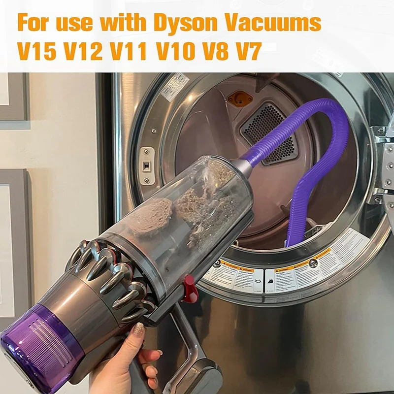 Penyedot debu serat pengering, alat penghilang serat ventilasi fleksibel mudah dipasang untuk Dyson V15 V12 V11 V10 V8 V7