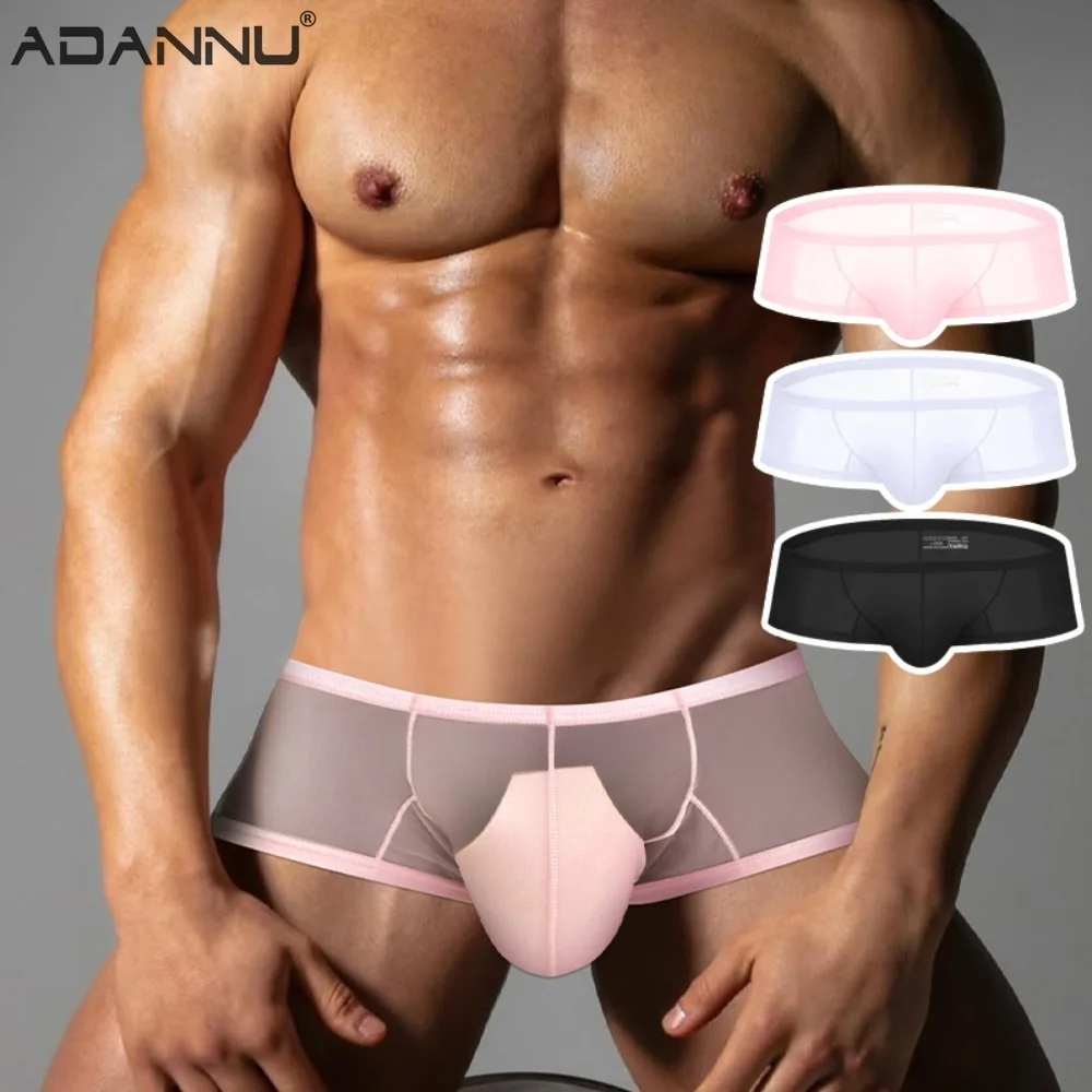 

Боксеры, прозрачные бикини, мужские сексуальные боксеры с низкой талией, дышащее нижнее белье, мужские шорты-боксеры, модные индивидуальные трусы