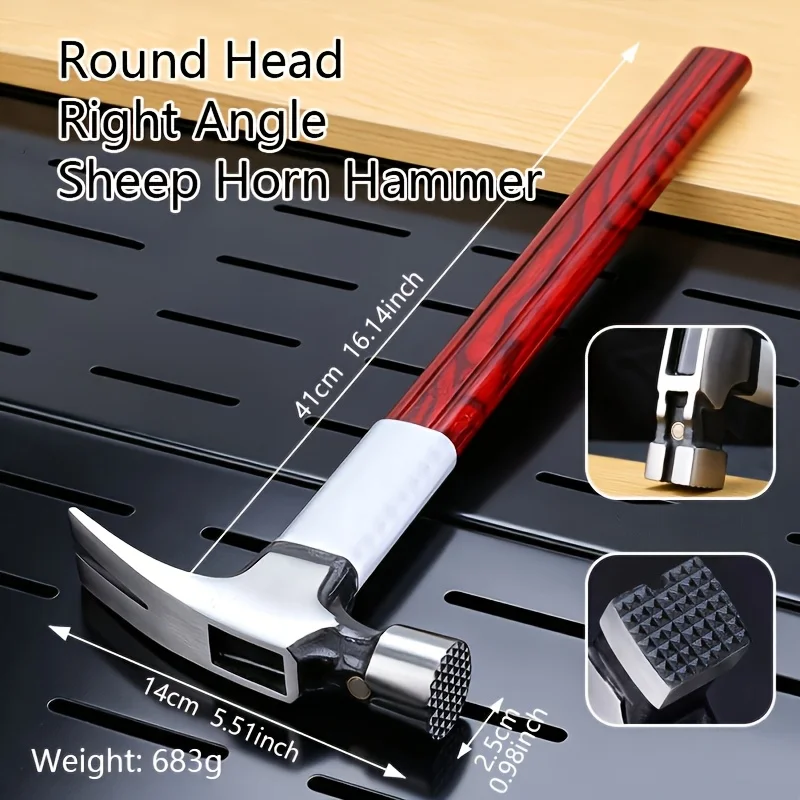 Klauenhammer Hochleistungs-Klauenhammer Holzbearbeitungs-Schlagwerkzeug Magnetischer Automatischer Nagelabsaughammer mit Rutschfestem Gummigriff – Detail 10