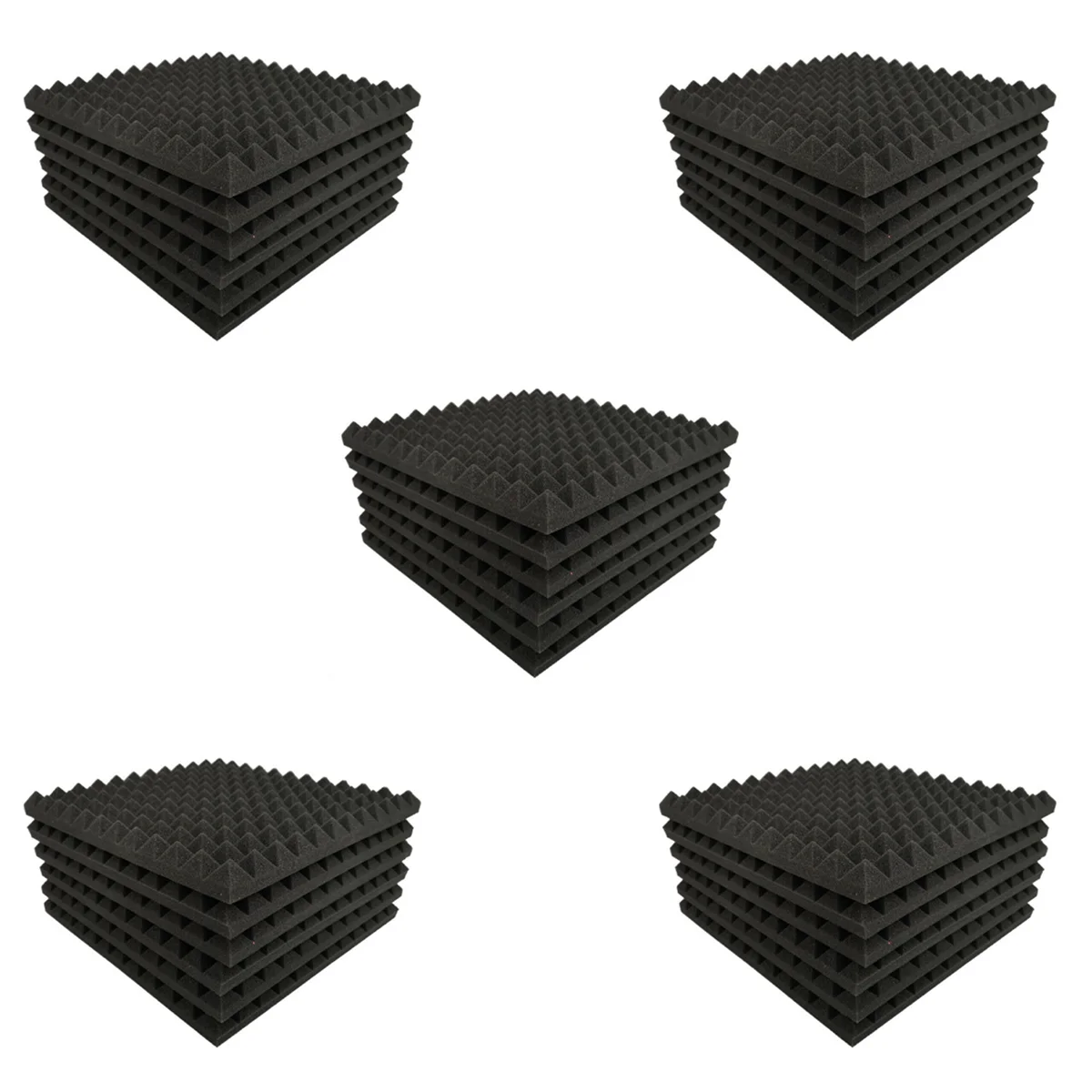 60 Pack Pyramid Shape Soundproof Foam Sound Proof Padding Treatment Panel for Echo Bass Insulation