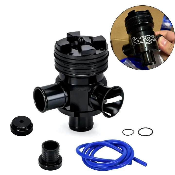 Black Car Pressure Relief Valve Emission Valve Adapter Kit With Logo And 25mm Bung And Vacuun For Recirculation And Discharge