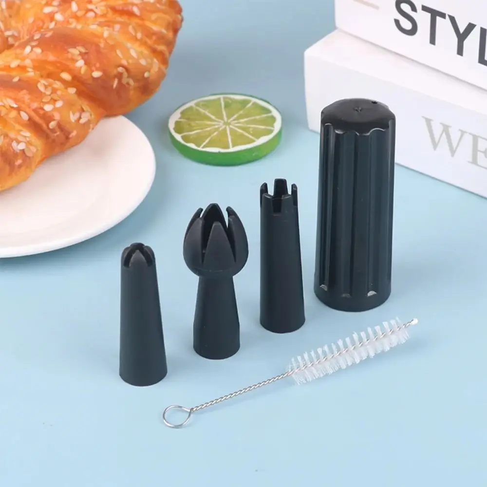 5Pcs/Set Decorating Mouth Cream Foamer Whip Cream Dispenser Part Cake Biscuit Tools Whipping Tip Mounting Mouth Base Tips Holder