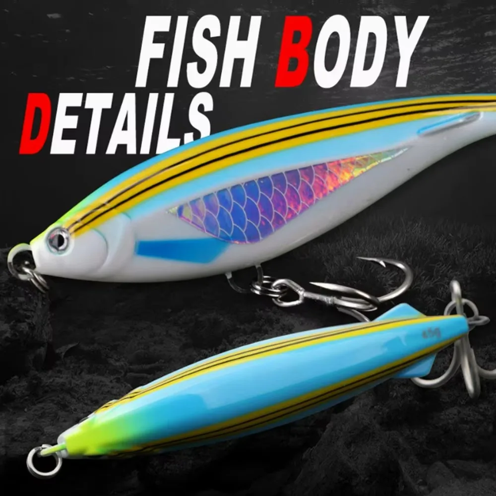 1 Stück 13cm/17cm sinkender Pencil Popper – Ultrastarker Thunfisch-Hardbait, Offshore-Bootsangelköder für Salzwasser-Raubtiere – Detail 5
