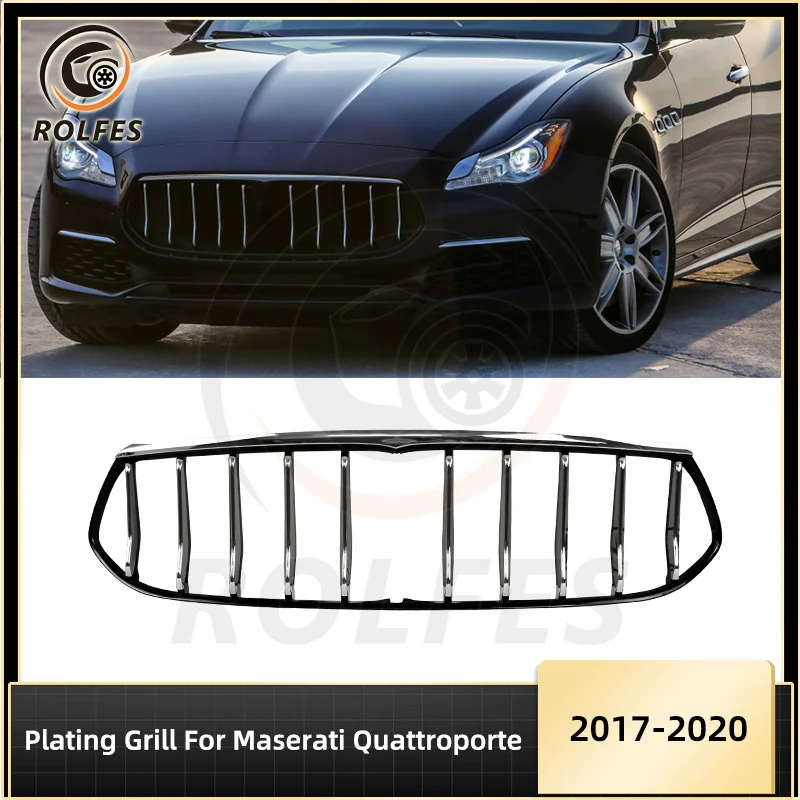 

ROLFES Front Bumper Grill Chrome Plating Hood Grills For Maserati Quattroporte 2017-2020 ABS Grille Electroplating Accessories