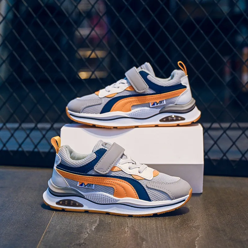 

2026 PU Leather Sport Shoes For Children Trend Fashion Teenager Kid's Sneakers Soft-soled Waterproof Boy's Girl's Running Shoes