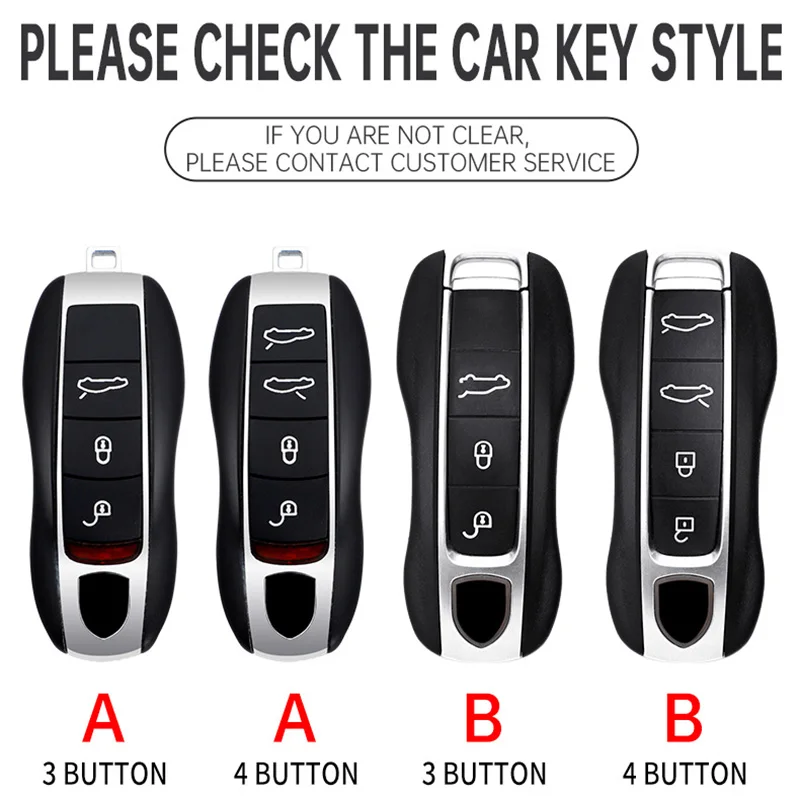 Car Smart Remote Key Case Fob Covers Set Shell for Porsche Panamera Spyder Carrera Macan Boxster Cayman Cayenne 911 970 981 991