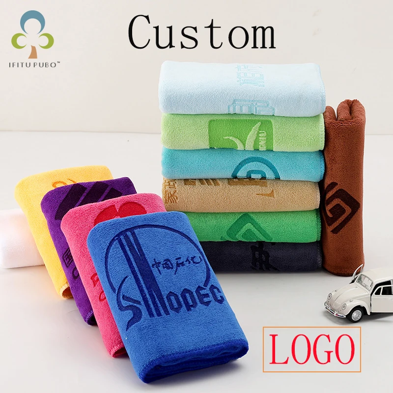 Customized Microfiber Towel Drying Hair BarberShop Salon Dedicated Custom Text Logo Gift Advertising Dedicated Multiple Size ZYF