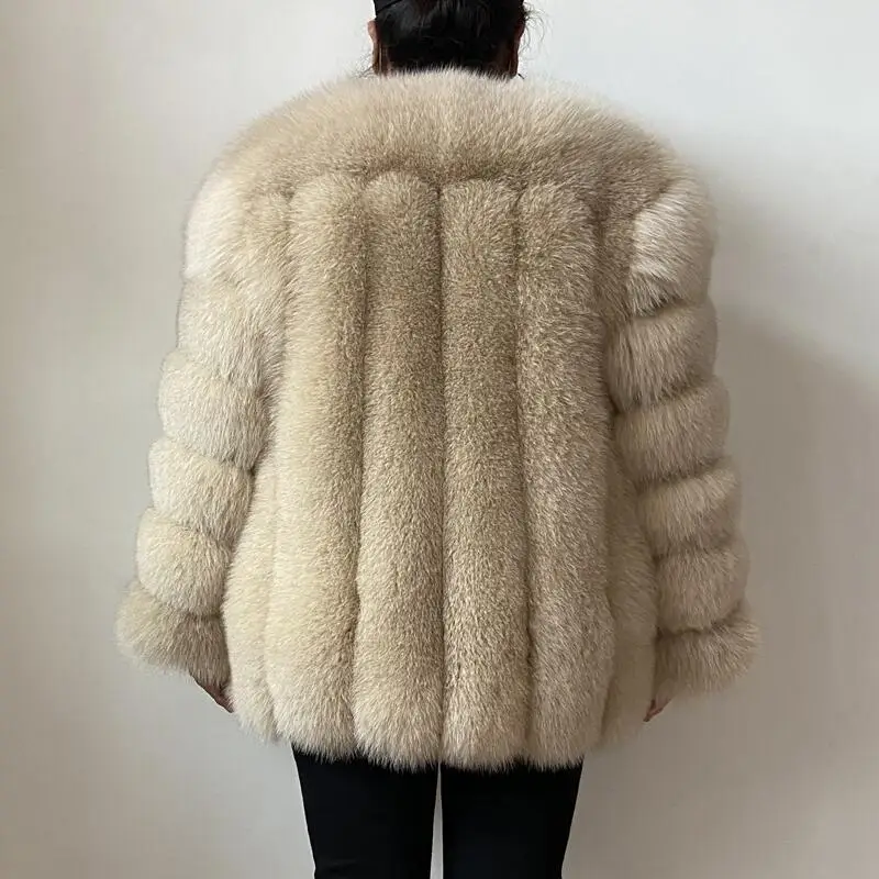 BEIZIRU Cappotto invernale da donna in vera pelliccia di volpe Calda moda naturale Nuova giacca da ragazza alla moda con maniche lunghe in stile lusso