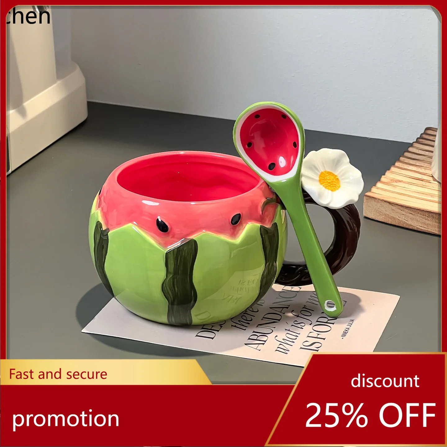 

Cz watermelon mug ceramic coffee cup home birthday gift watermelon cup