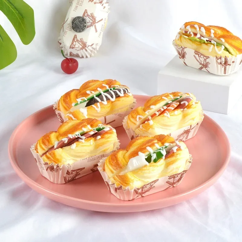 Artificial Sandwich Soft Fake Bread Meat Vegetable Bread Model Simulation Foods Shooting Props Window Display Bakery Decoration