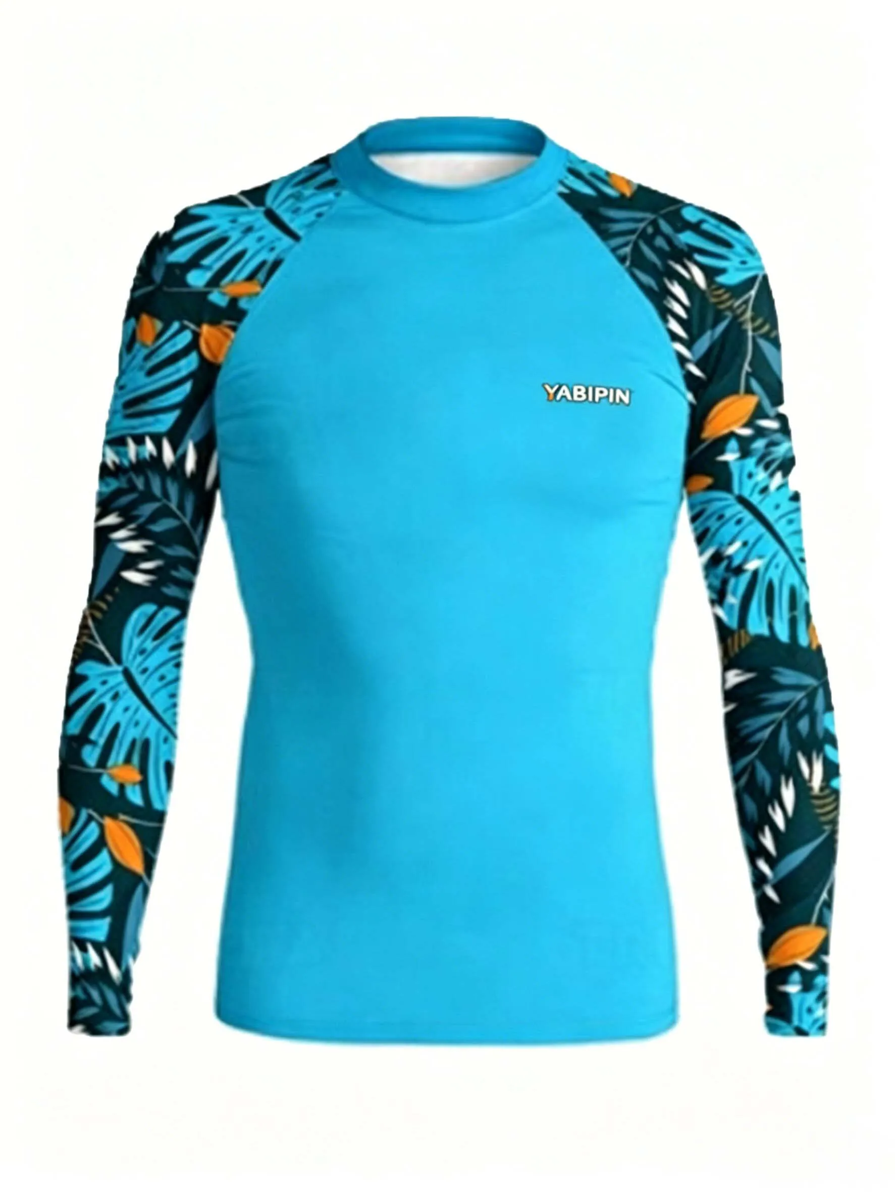 Men's Sun Protective Long Sleeve Swim Top with High Collar – Ideal for Surfing, Diving, Fishing & Summer Beach