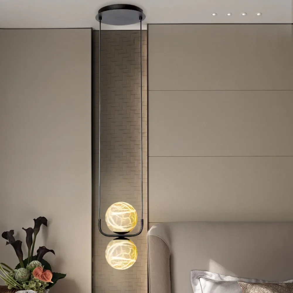 الإسبانية الرخام الطبيعي قلادة ضوء G9 لمبة LED مطعم المطبخ غرفة نوم غرفة المعيشة الإضاءة سلك معدني قابل للتعديل #5