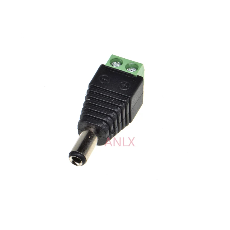 10PCS dc 5.5*2.5MM power jack PLUG connector  5.5X2.5MM MALE PLUG solderless terminal Screw Fastening Type 5.5*2.1MM 5.5*2.1