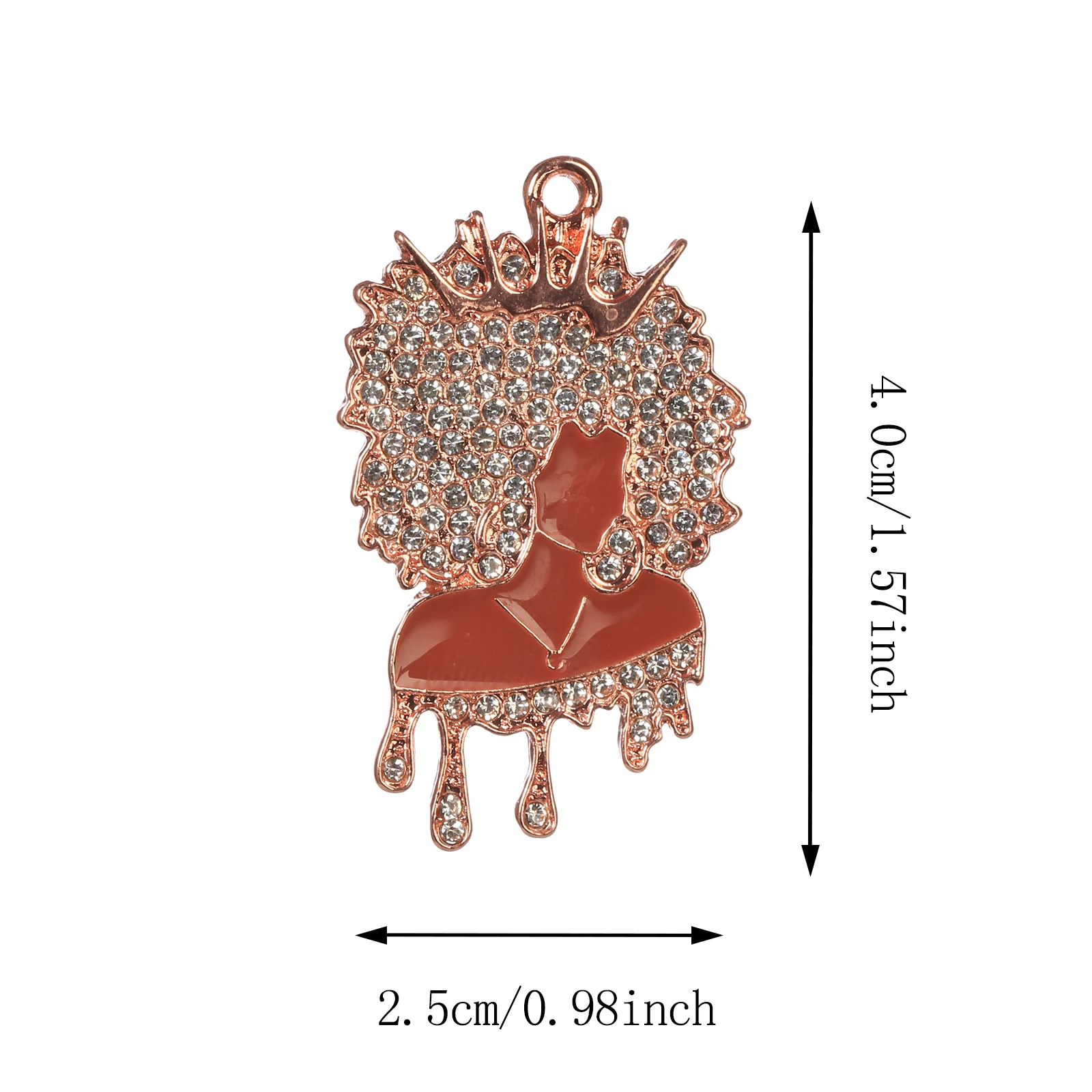 10pcs Micro Pave Afro Black Girl Charm for Bracelet Necklace Making Bling Black Dripping Queen Jewelry Wholesale BGR178-BGR181