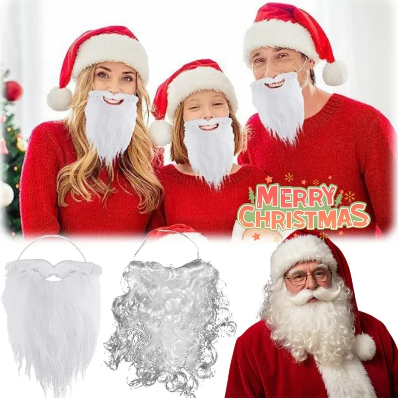 

Santa Claus Beard Realistic White Fake Beard for Adults and Kids Costume Accessory Christmas Party Decoration Role Play Prop