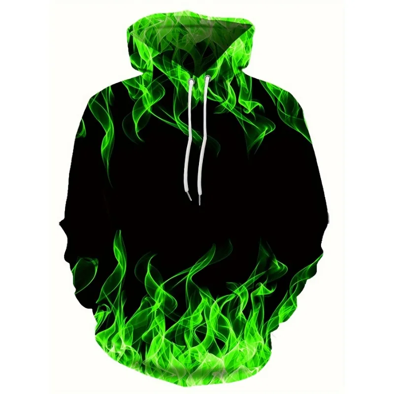 

2024 Creative Flame 3D Print Hoodie, Cool Hoodies Mens,Spring Autumn Pullover Hooded Sweatshirt,Oversized Harajuku Y2k Clothes