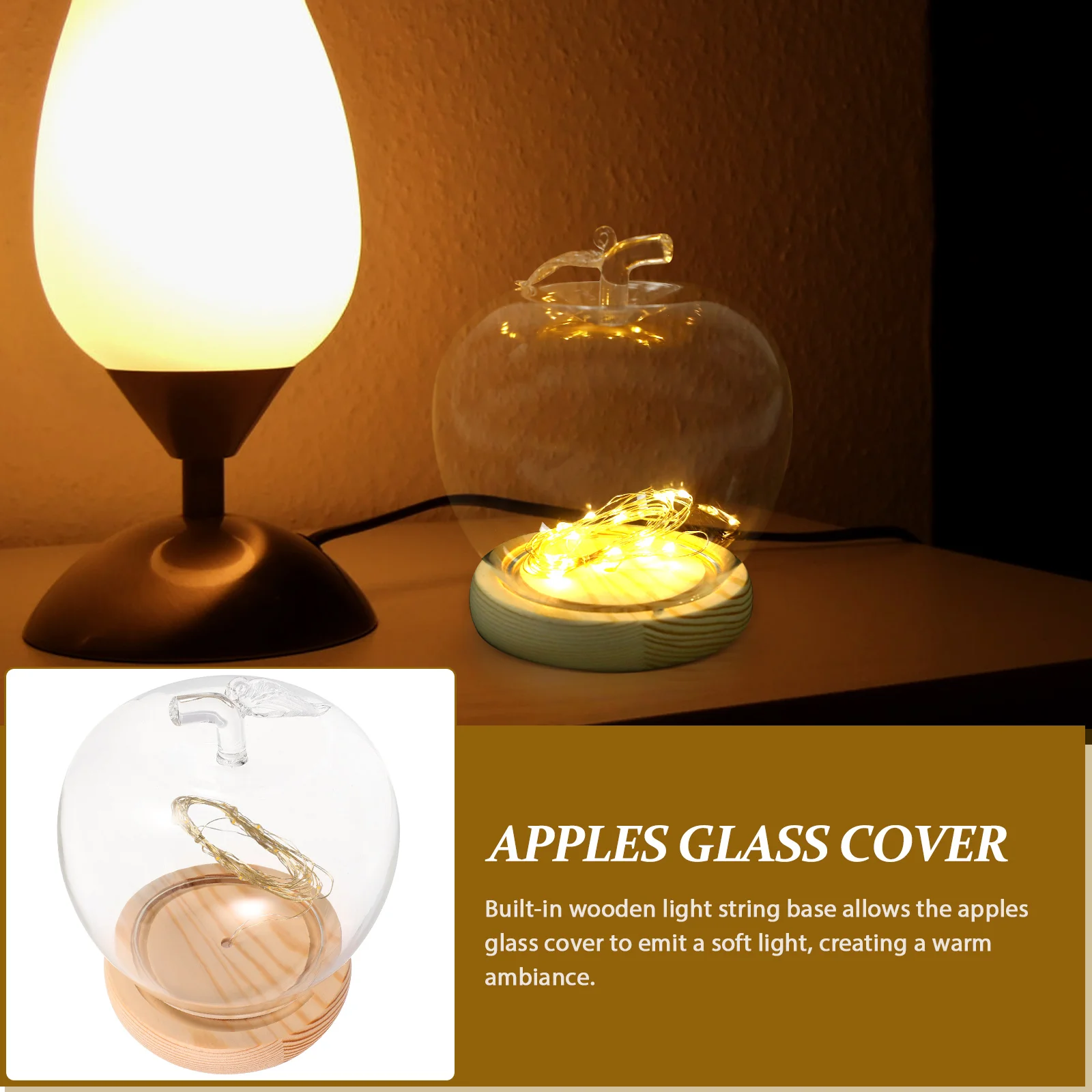 

Christmas Apple Glass Cover Containers Lampshade Decoration Plastic Office Cake Decorations
