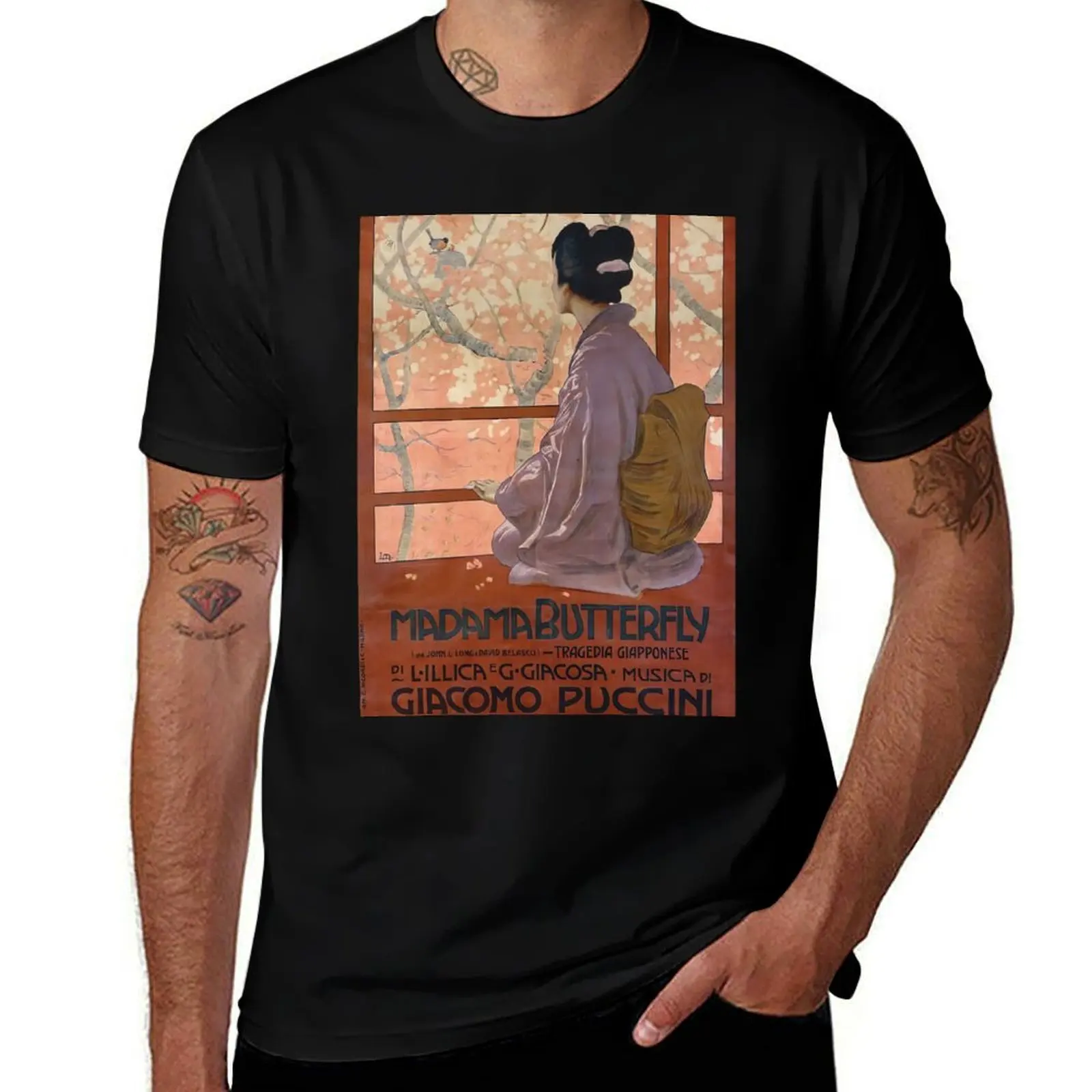 Madama Butterfly, opera poster T-Shirt Fitness Quick Dry Short Sleeve Top T-Shirt