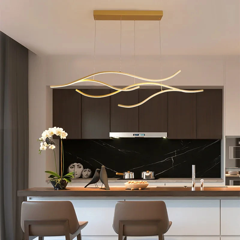 Plafonnier LED suspendu au design moderne, luminaire décoratif d'intérieur, idéal pour une chambre à coucher ou une cuisine