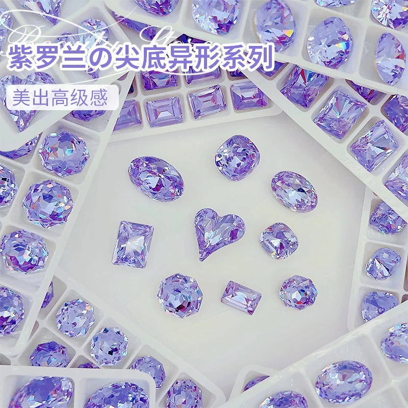 K9 Crystal Light Purple Violet Mixed Shaped diamonds Pointed bottomed Gems Used for earrings necklaces Nail Jewelry accessory