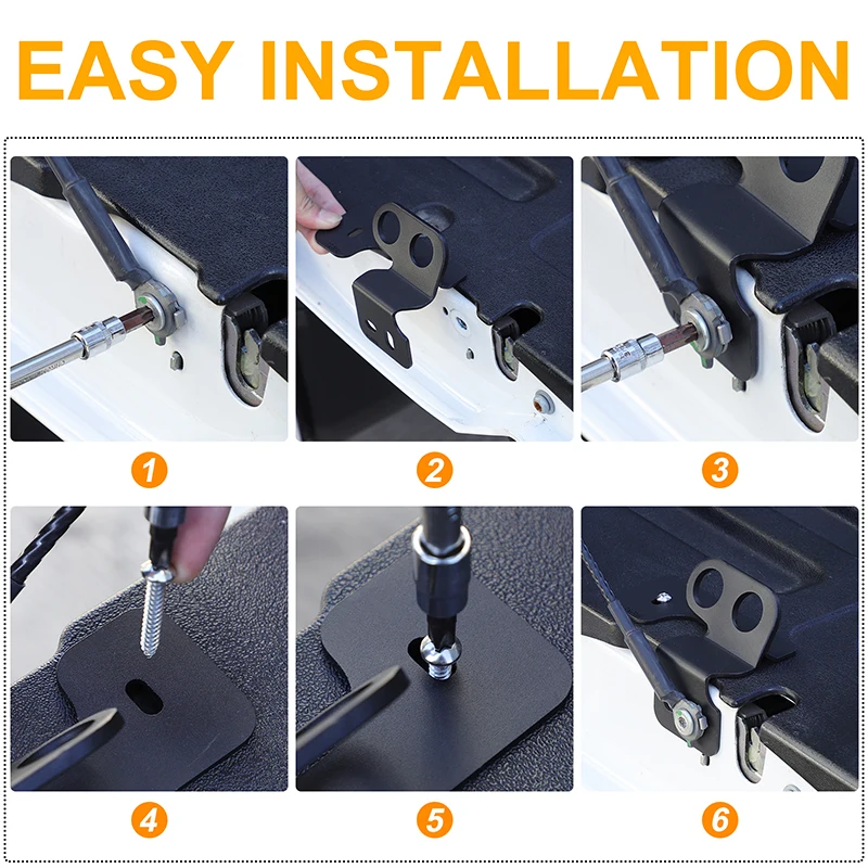 لتويوتا تندرا 2022-2025 سيارة الجذع الباب الخلفي توسيع مرساة نقطة الكربون الصلب الأسود قطع غيار السيارات تعديل