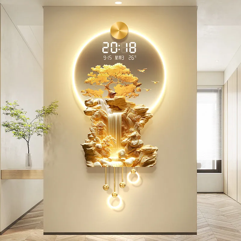 Digital Interior Clock Wall Modern Fashion Art Mural Aesthetic Wall Watch Led Design Orologio Da Parete Living Room Decoration