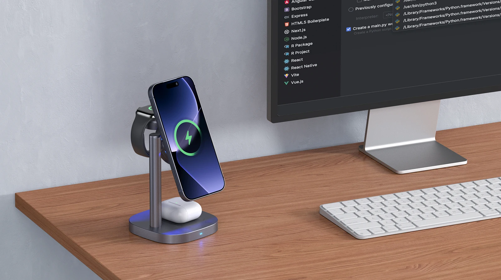 ICE Cooling Qi2.2 25W 3 in 1 Magnetic Wireless Charger Stand Fast Charging For Magsafe iPhone 17 Pro Max Apple Watch 2-8 Airpods