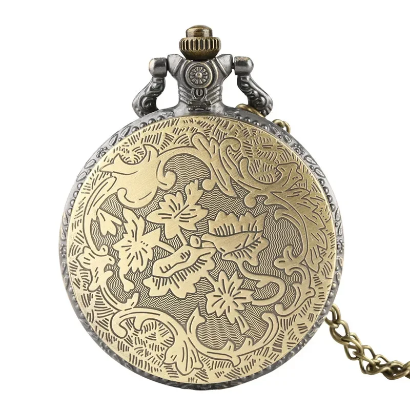 Vintage Pocket Watch for Men Women Arabic Numerals Quartz Analog Watches with Chain Marathon Design Collectable Timepiece Reloj