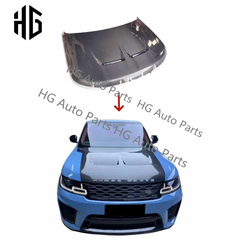 

SVR Style Real Carbon Fiber Front Hood Bonnet Cover For Land Rover Range 2014-2020 Sport SVR Style Engine Hoods