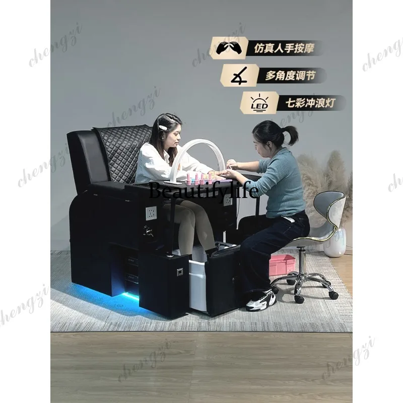 A74 Multifunctional Nail Sofa Foot Massage Electric Massage Chair with Beauty Deck High-end Nail Salon Table