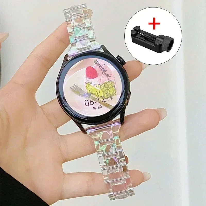 20mm 22mm Clear Laser Band for Samsung Galaxy Watcow Transparent Strap Watch 6 classic 47mm 43mmh 7 6 5 4 5Pro 40mm 44mm Rainb image 5